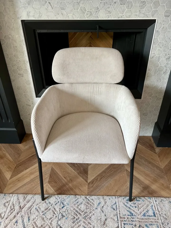 Corduroy Armchair w/ matte black legs image indicator(6)