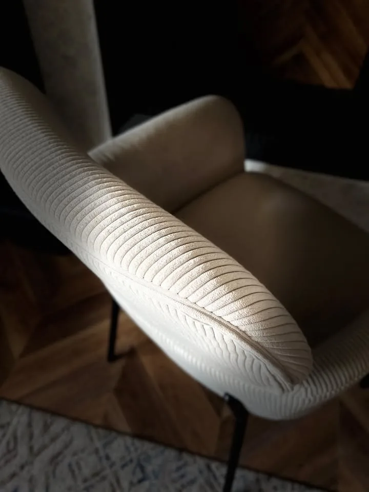 Corduroy Armchair w/ matte black legs image indicator(7)