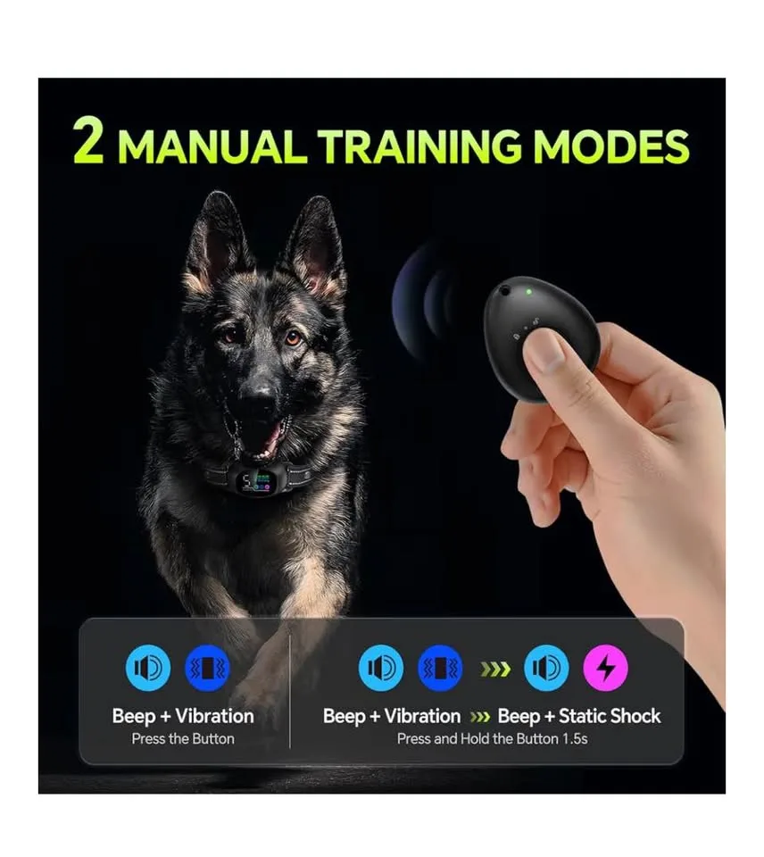 NEW! Anti Bark Dog Collar Adjustable Size With Remote Tag image indicator(4)