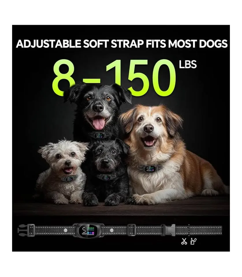 NEW! Anti Bark Dog Collar Adjustable Size With Remote Tag image indicator(8)