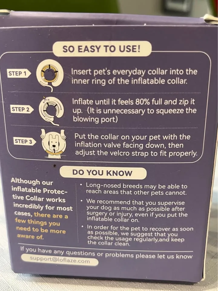 Inflatable Dog Cone Donut Collar Size M image indicator(3)