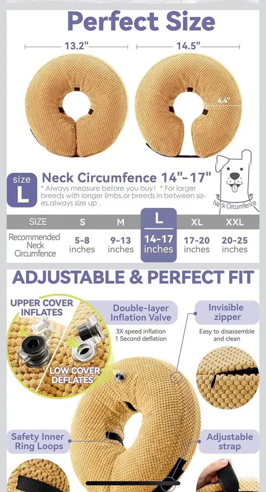 Inflatable Dog Cone Donut Collar Size M image indicator(5)