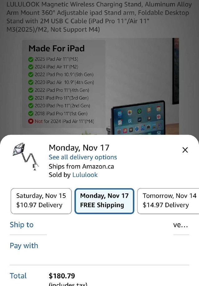 LULULOOK iPad Pro/Air 11" Charging Stand
