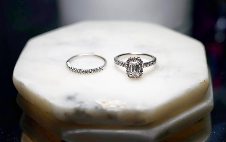HELZBERG Diamond Wedding Ring Set 14K White Gold 1 1/4 ct