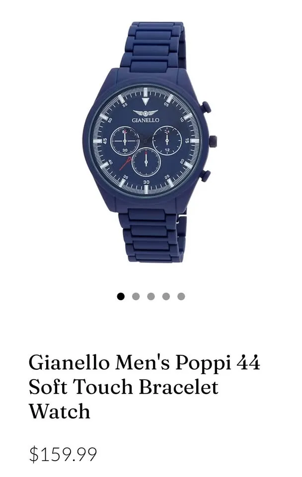 Gianello Men's Poppi 44 Soft Touch Bracelet Watch