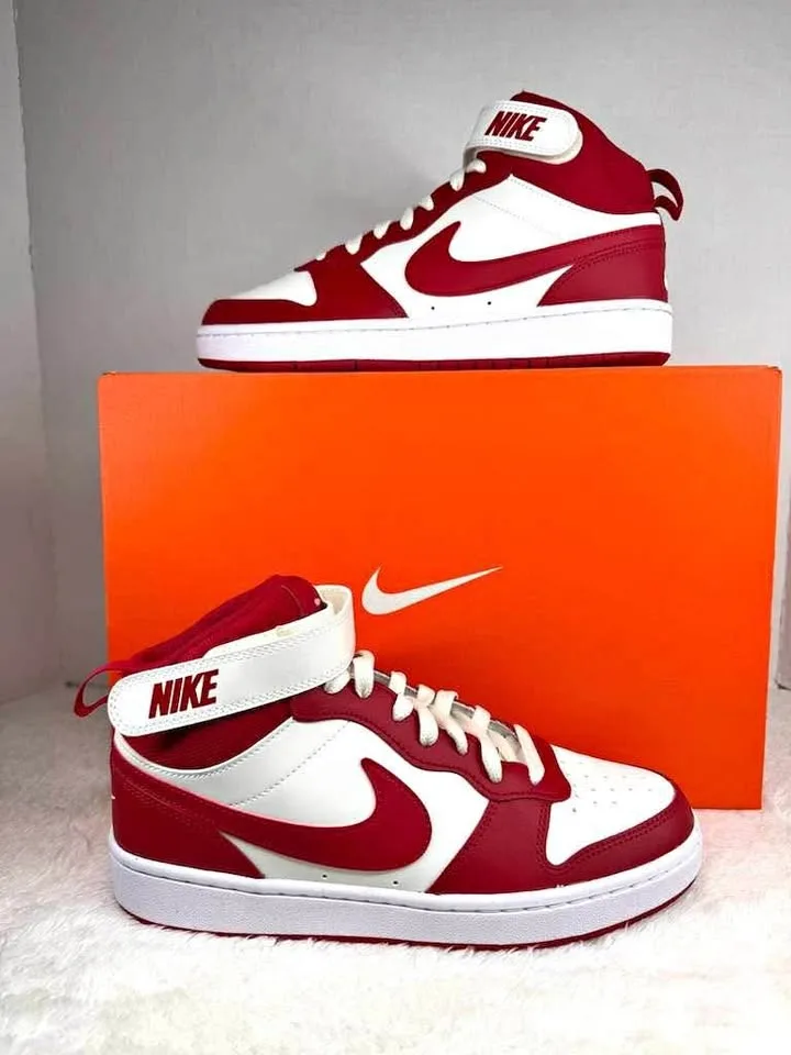 NEW Nike Court Borough Mid 2 White/Red W-6.5 M-5y thumbnail