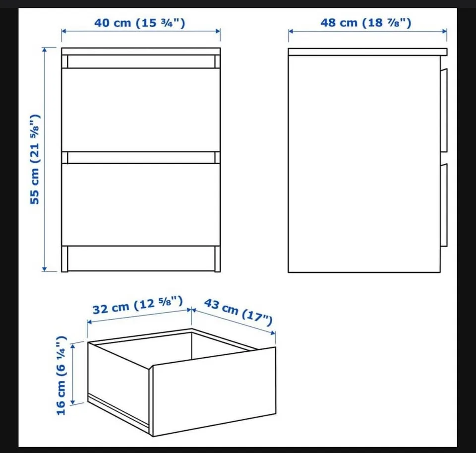 IKEA MALM Drawer Chest / Nightstand – White image indicator(4)
