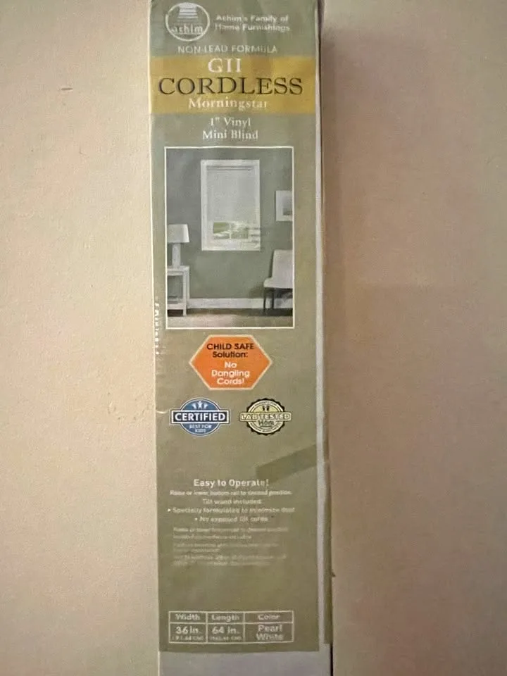 Cordless Mini Blind -- 36 inches wide thumbnail