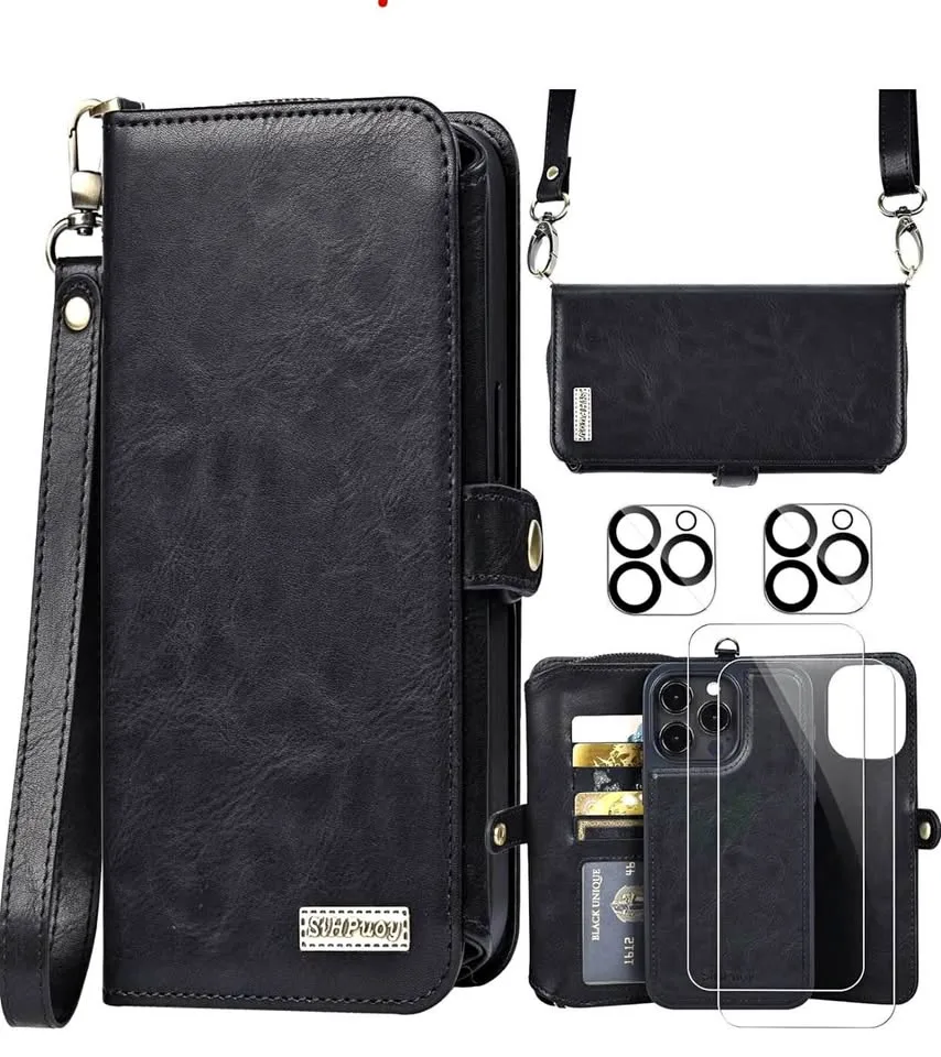 iPhone 15 Pro Max Wallet Case with Card Holder Kickstand thumbnail