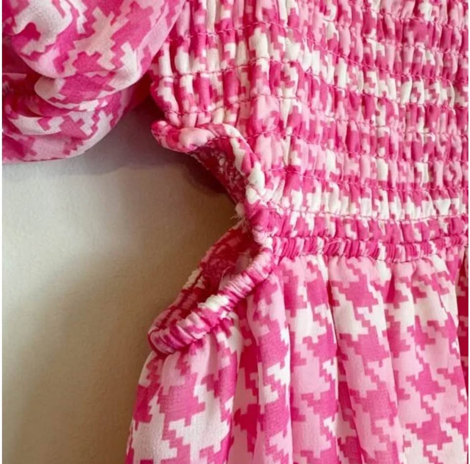 NWT Target Girls Smocked Dress Sz XS-XL Pink/White - photo 5