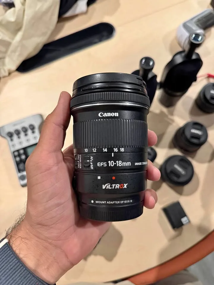 Canon EF-S 10-18mm Lens + Viltrox EF to EOS M Adapter