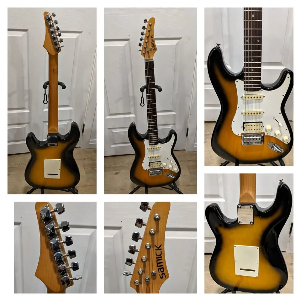 $240 Samick Stratocaster HSS Electric Guitar - Sunburst thumbnail