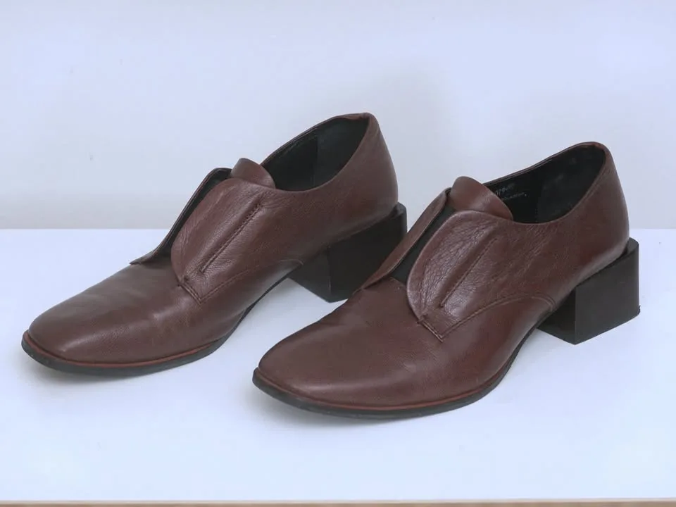 Yuko Imanishi+ Tsubasa Brown Leather Loafers, 1.8” Heel (39 / W8 image indicator(2)