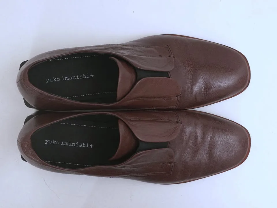 Yuko Imanishi+ Tsubasa Brown Leather Loafers, 1.8” Heel (39 / W8 image indicator(4)