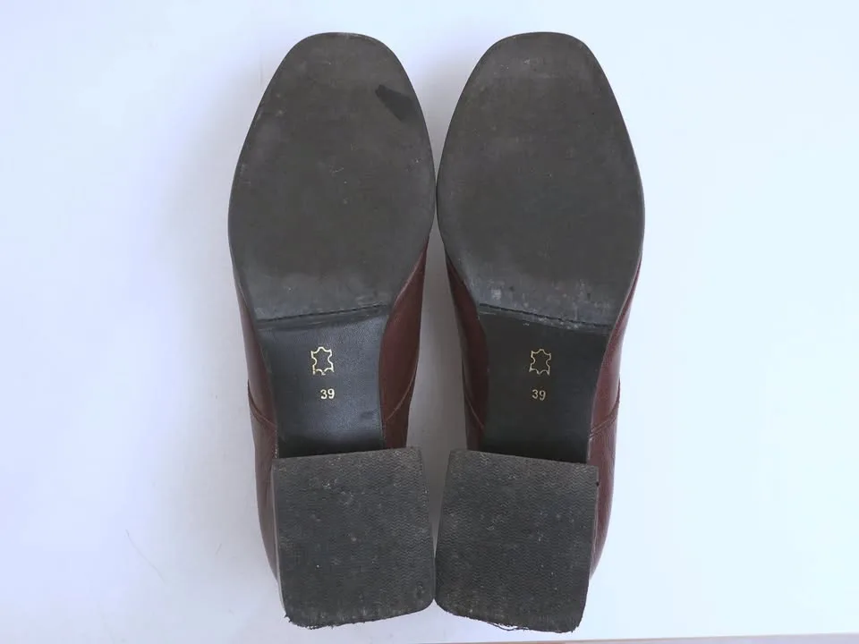 Yuko Imanishi+ Tsubasa Brown Leather Loafers, 1.8” Heel (39 / W8 image indicator(8)