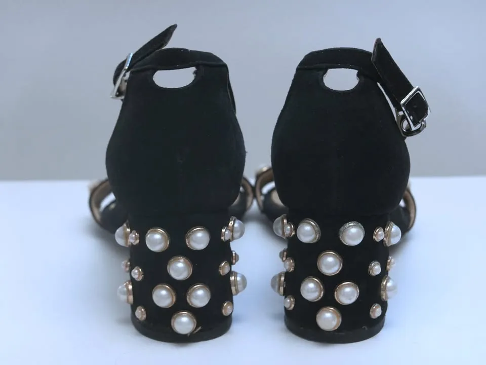 Pearl and Black Suede Heels (Women’s 7) image indicator(4)