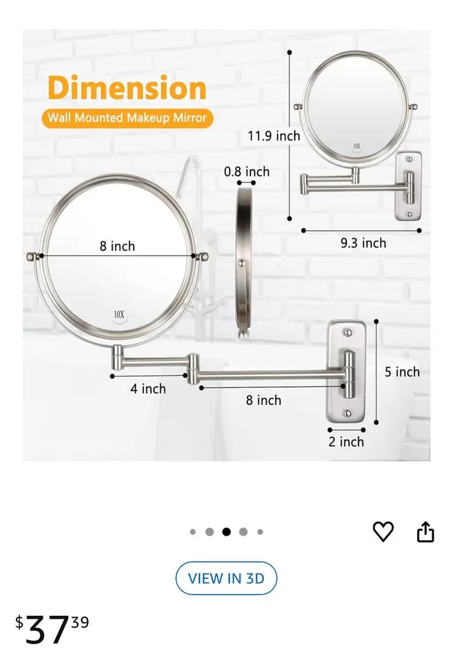 8 Inch Extendable Bathroom Mirror Vanity image indicator(2)