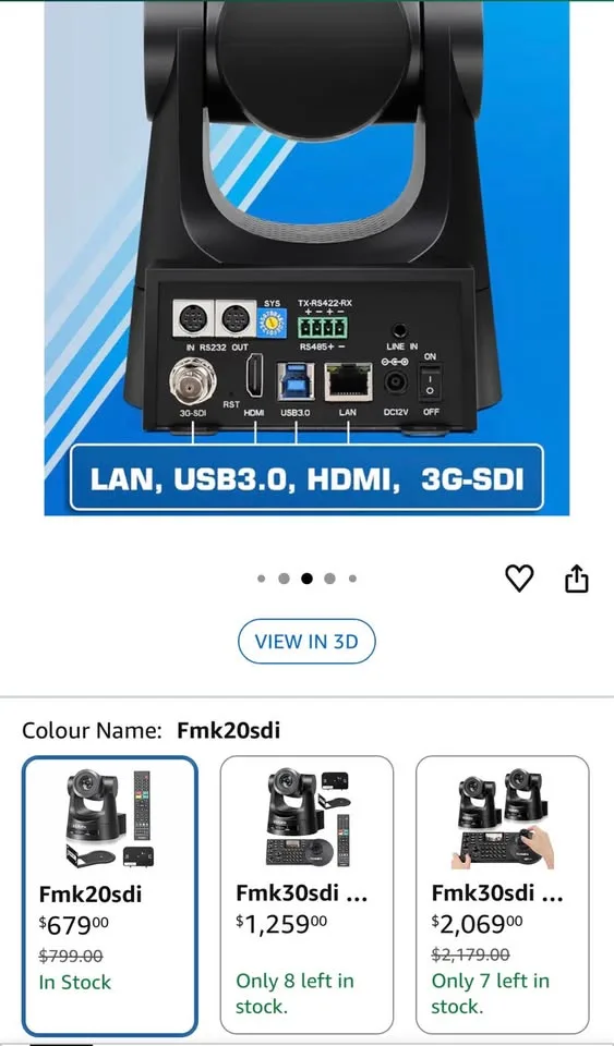 FoMaKo PTZ Camera HDMI AI Auto Tracking 20x Optical Zoom image indicator(5)