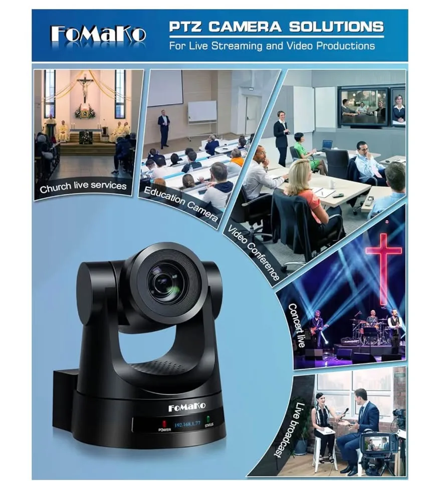 FoMaKo PTZ Camera HDMI AI Auto Tracking 20x Optical Zoom image indicator(7)