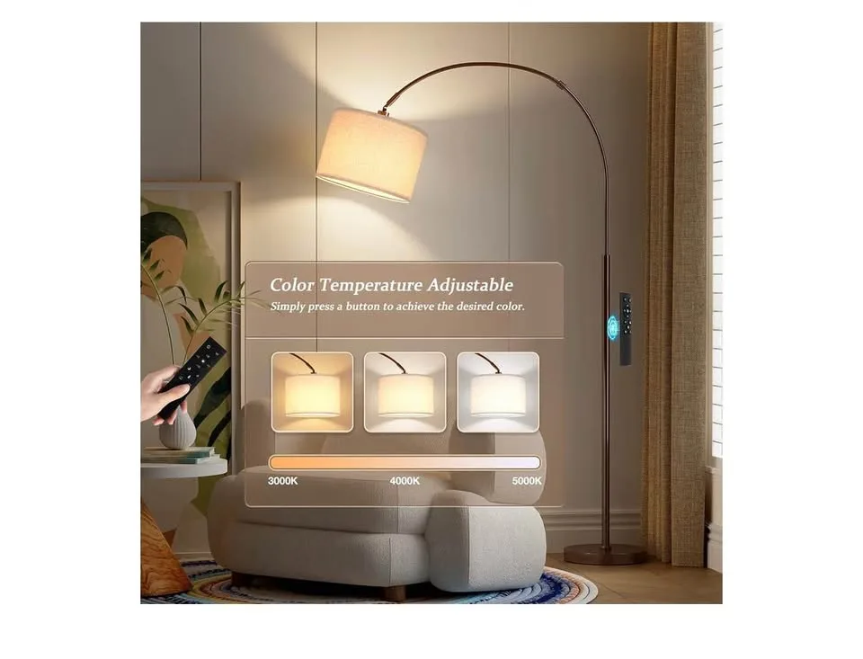 Ambimall Remote-Controlled Arc Floor Lamp image indicator(3)