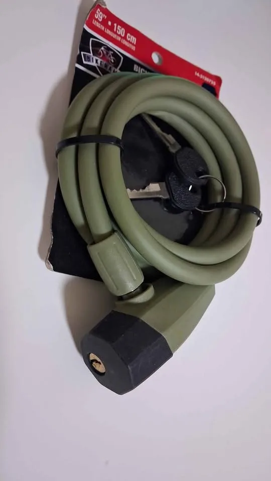 Heavy-Duty Bicycle Lock (150cm) with 2 Keys – Military Green 🔒 image indicator(2)