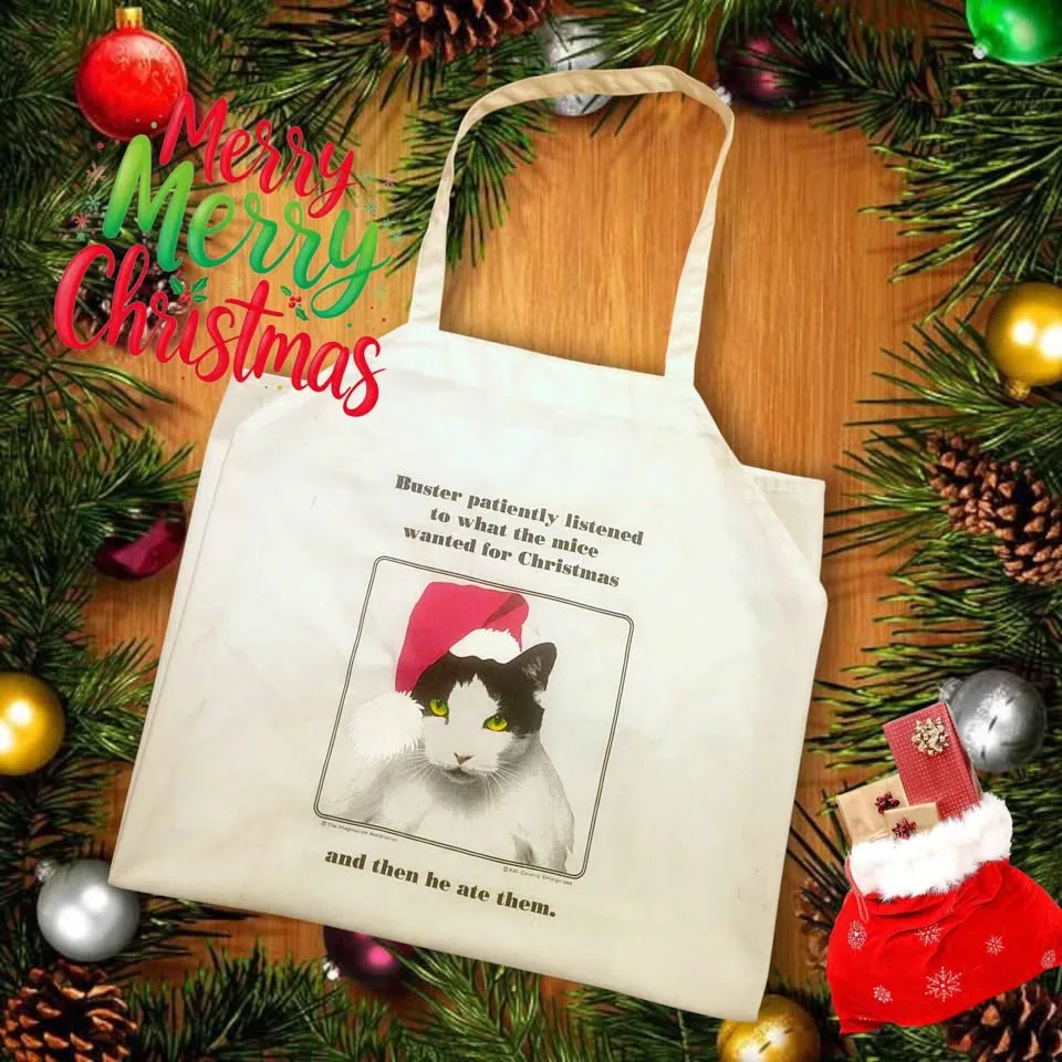 Brand New Cute Christmas Funny Cat White Apron image indicator(3)