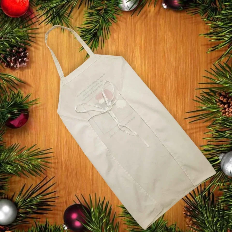 Brand New Cute Christmas Funny Cat White Apron image indicator(4)