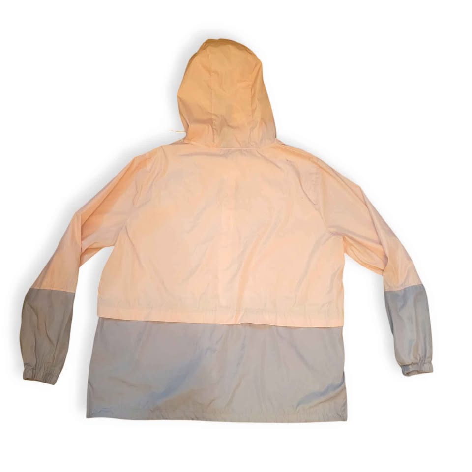 Retro Women's Light Pink & Grey Nylon 80's Windbreaker Size Medi - photo 2