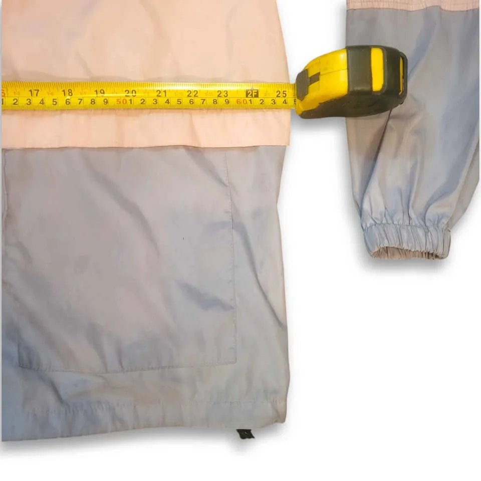Retro Women's Light Pink & Grey Nylon 80's Windbreaker Size Medi image indicator(3)