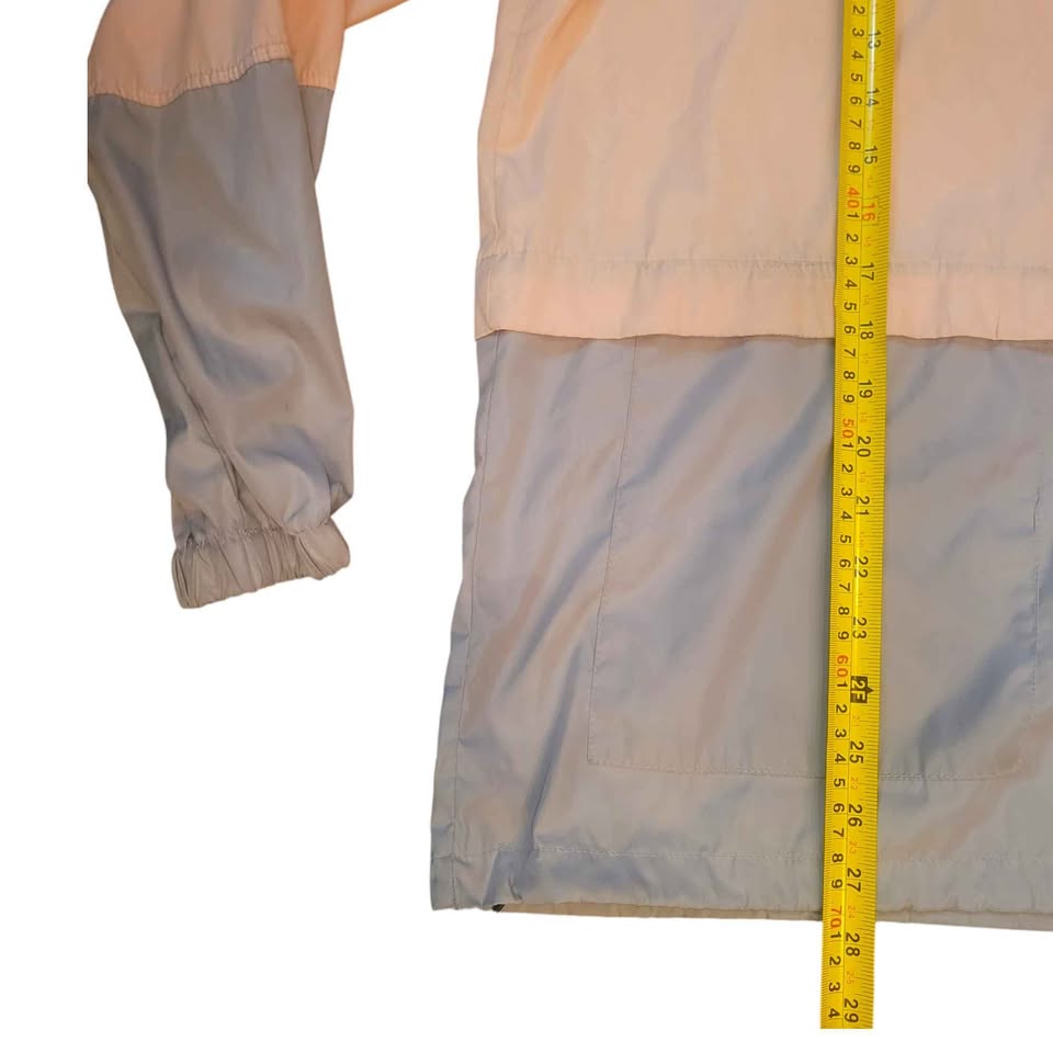 Retro Women's Light Pink & Grey Nylon 80's Windbreaker Size Medi - photo 4