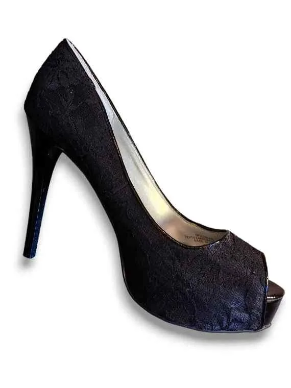 GUESS Black Lace Stiletto Heel Shoes Size 5.5