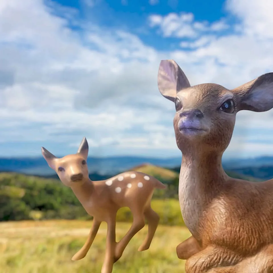 Family Of 3 Rare Mid-Century Japanese Ceramic Deer Figurines image indicator(3)