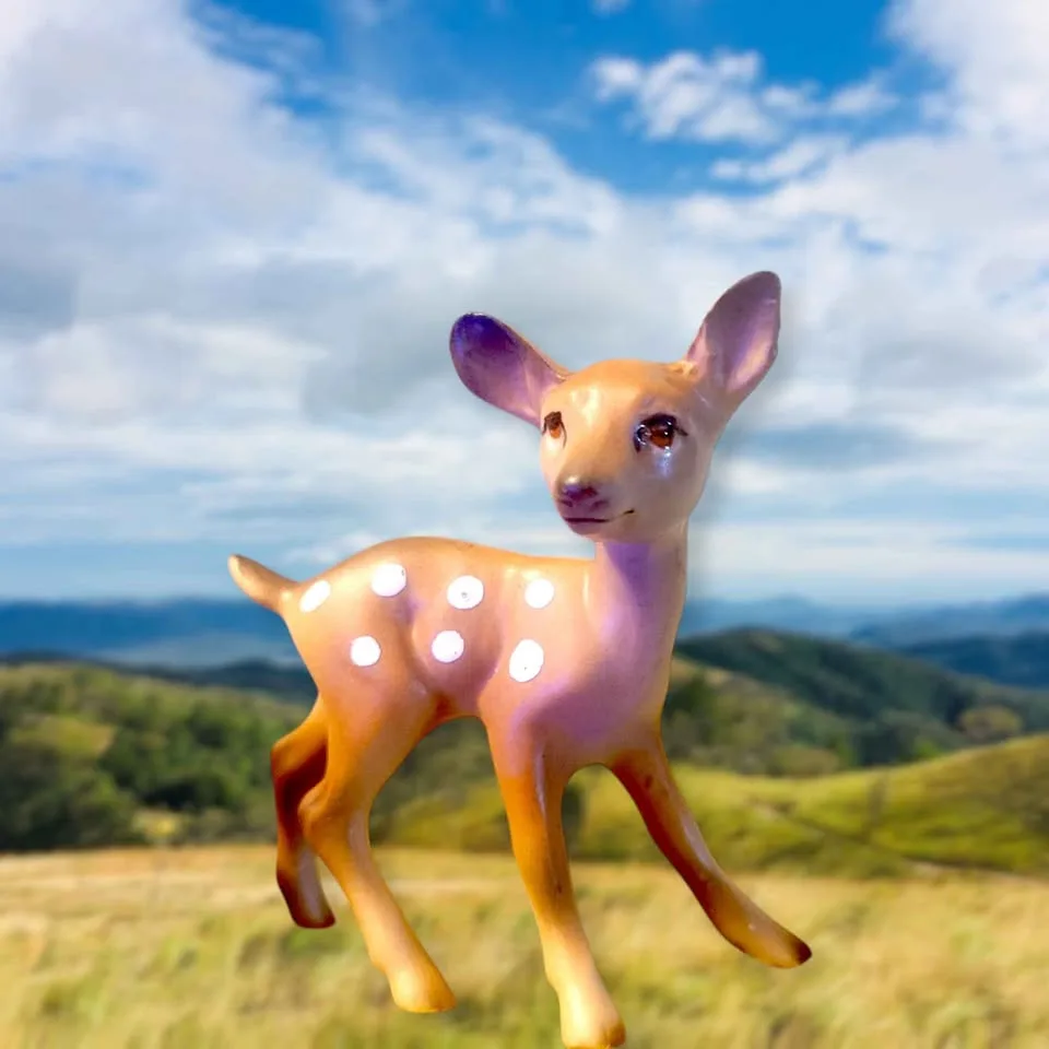 Family Of 3 Rare Mid-Century Japanese Ceramic Deer Figurines image indicator(9)