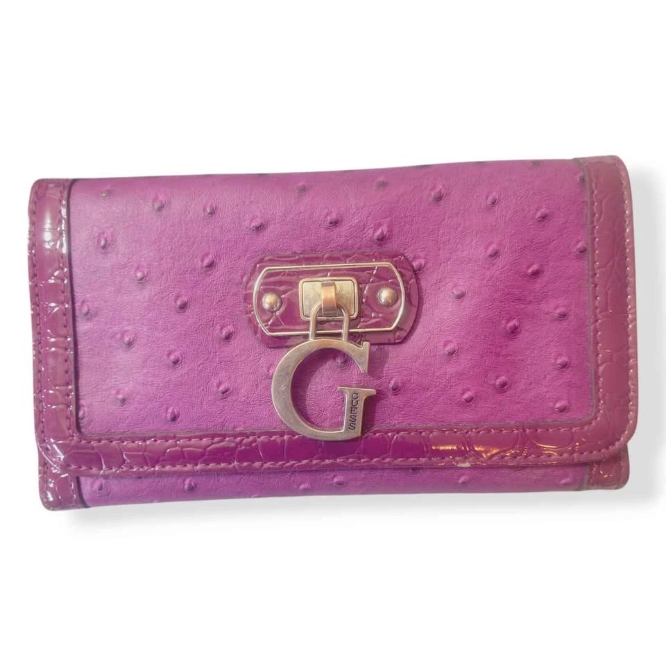 GUESS Authentic Tamora Trifold Leather Purple Women's Wallet