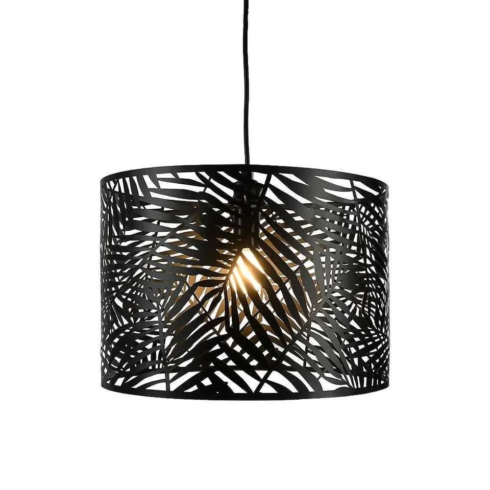 Gorgeous Black Palm Metal Hanging Ceiling Penant Lamp Light Indo