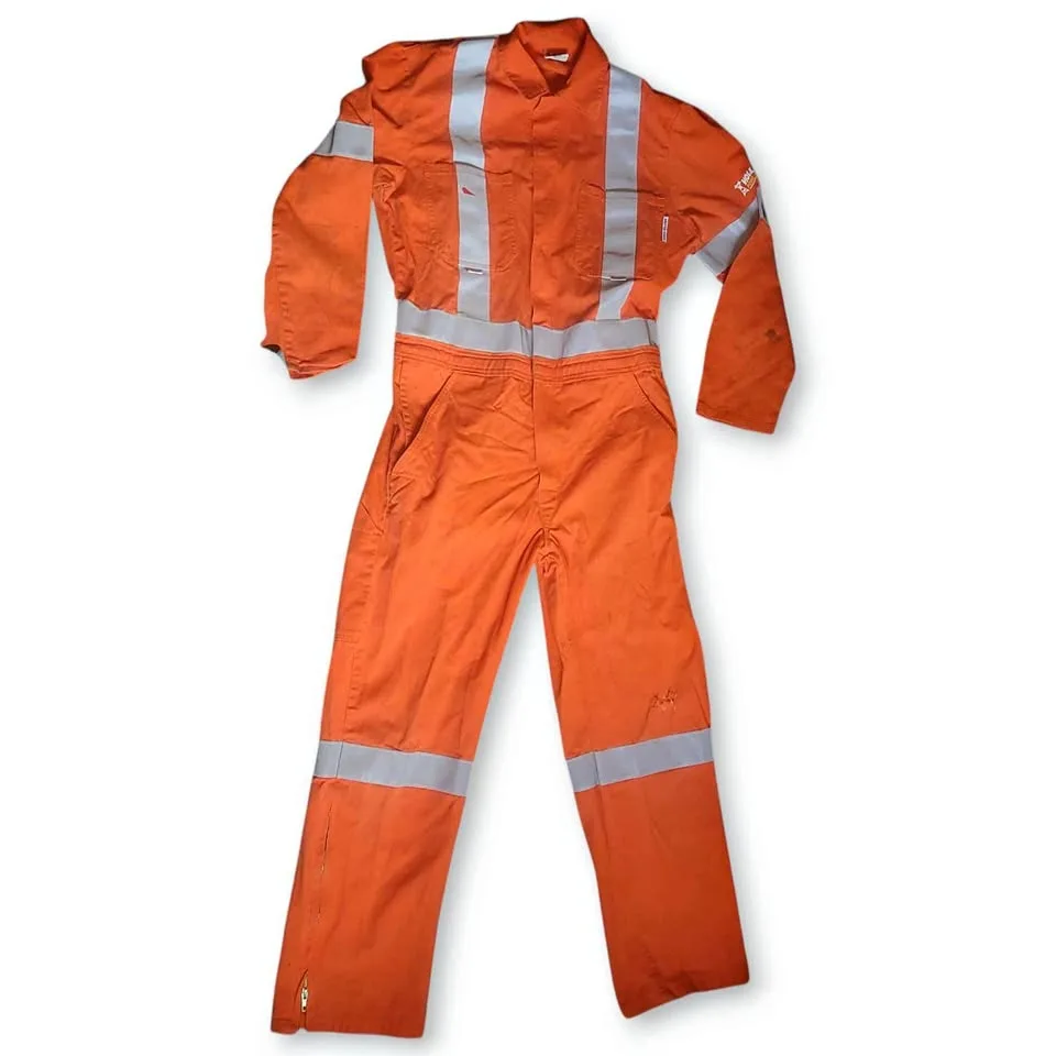 AGO High Vis Flame Visitant Industrial Work Mens Orange Jumpsuit