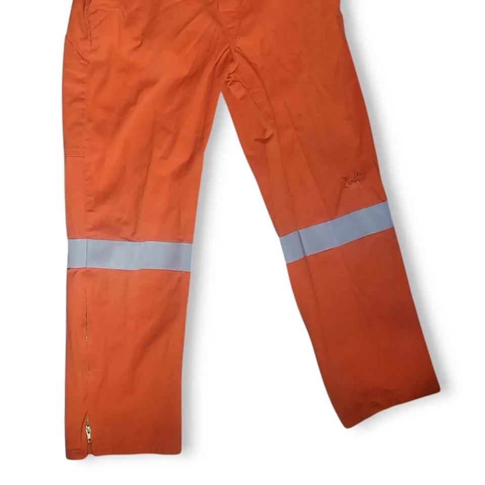 AGO High Vis Flame Visitant Industrial Work Mens Orange Jumpsuit image indicator(2)