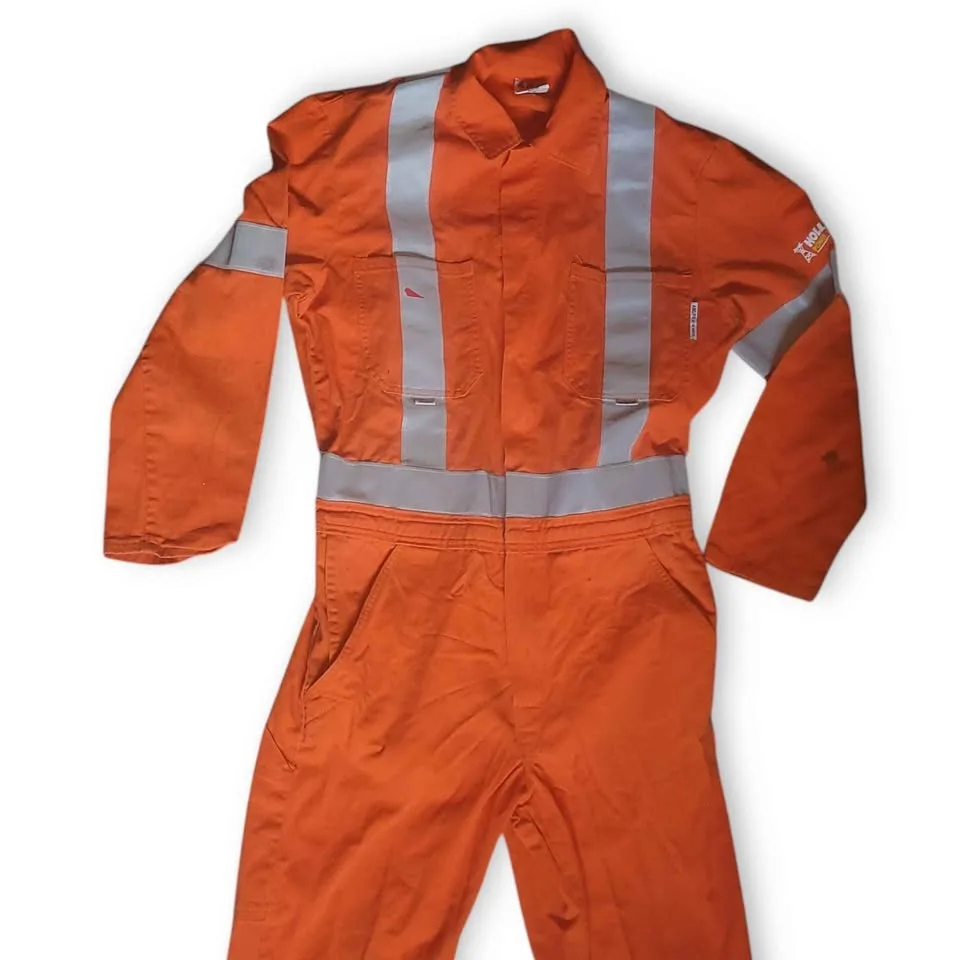 AGO High Vis Flame Visitant Industrial Work Mens Orange Jumpsuit image indicator(3)