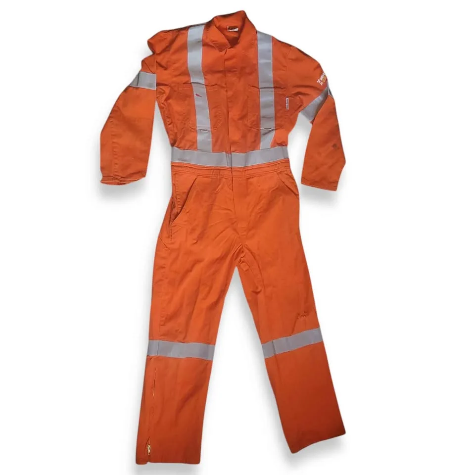 AGO High Vis Flame Visitant Industrial Work Mens Orange Jumpsuit image indicator(4)
