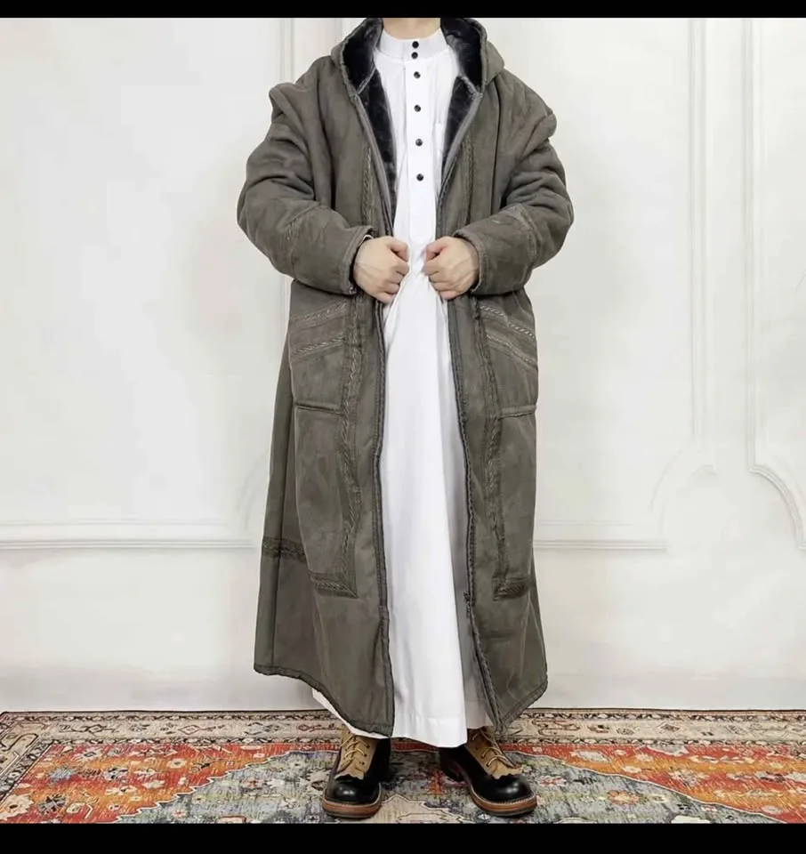 Farwa bisht Moroccan winter jacket thobe image indicator(2)