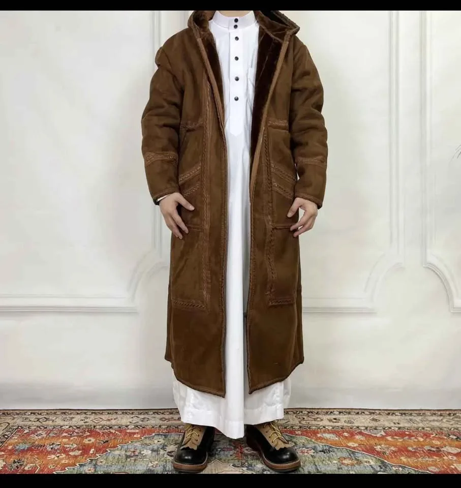 Farwa bisht Moroccan winter jacket thobe image indicator(3)