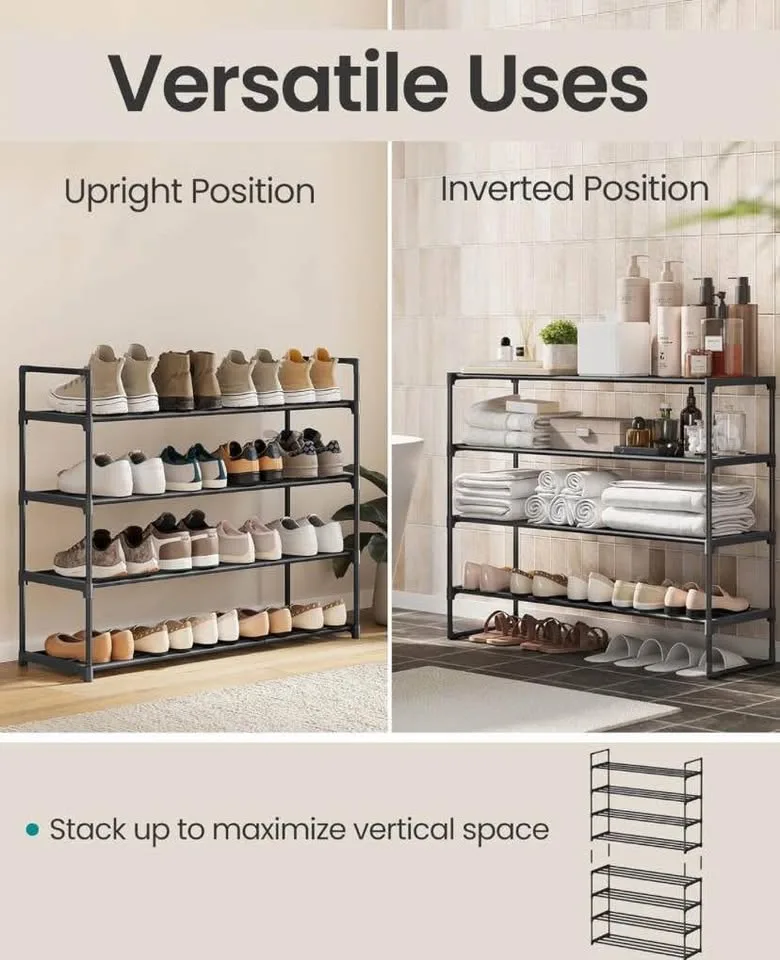 SONGMICS 4-Tier Shoe Rack—Stores 20-25 Pairs image indicator(10)
