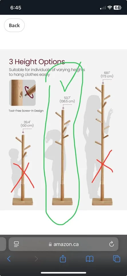 53.7 inches VASAGLE Solid Wood Coat Rack - New image indicator(2)