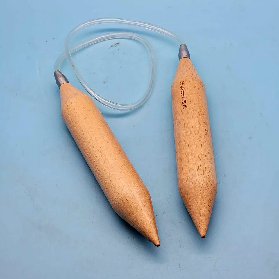 Wooden Circular Knitting Needle Set - 35mm/ US 70