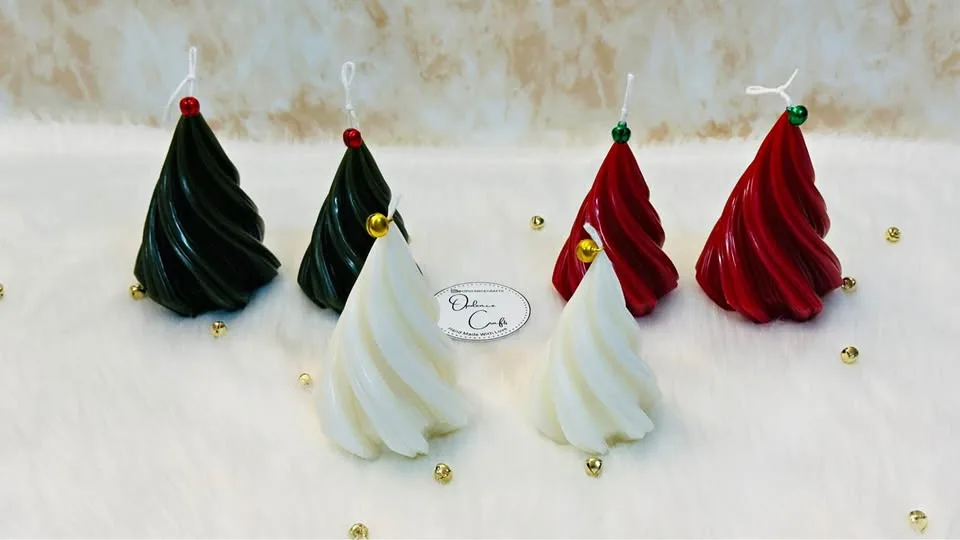 Christmas Candles- Swirl trees for gifing