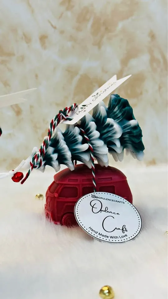 Christmas Candles - Set of bus with tree