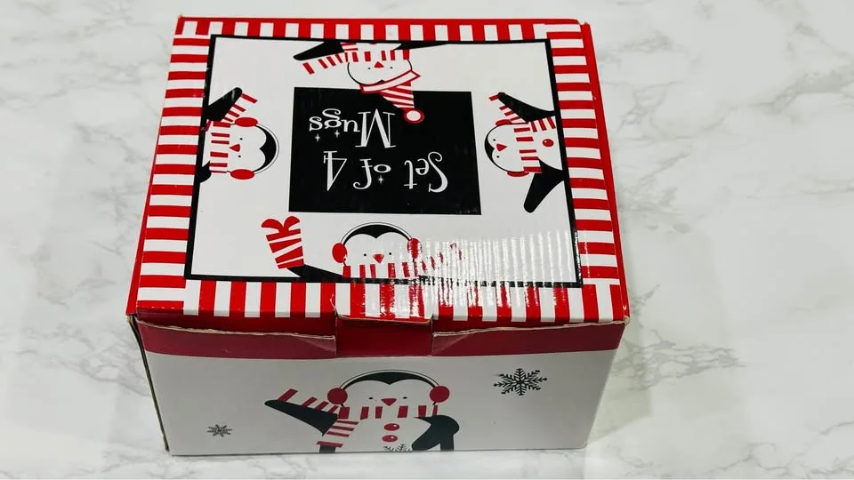 🎄 Cute Penguin Winter Mug Set – 4 Pack 🐧☕ image indicator(3)