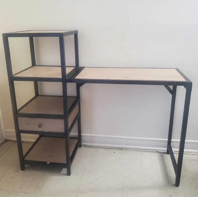 Foldable Desk with Shelves image indicator(2)