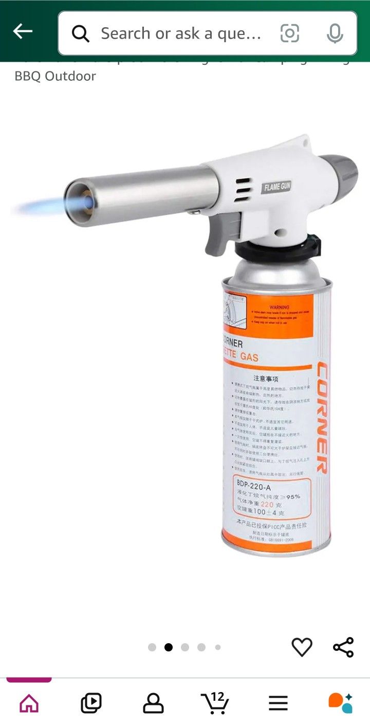 Adjustable Butane Flame Gun Blow Torch Head w/ Electronic Trigge - photo 2