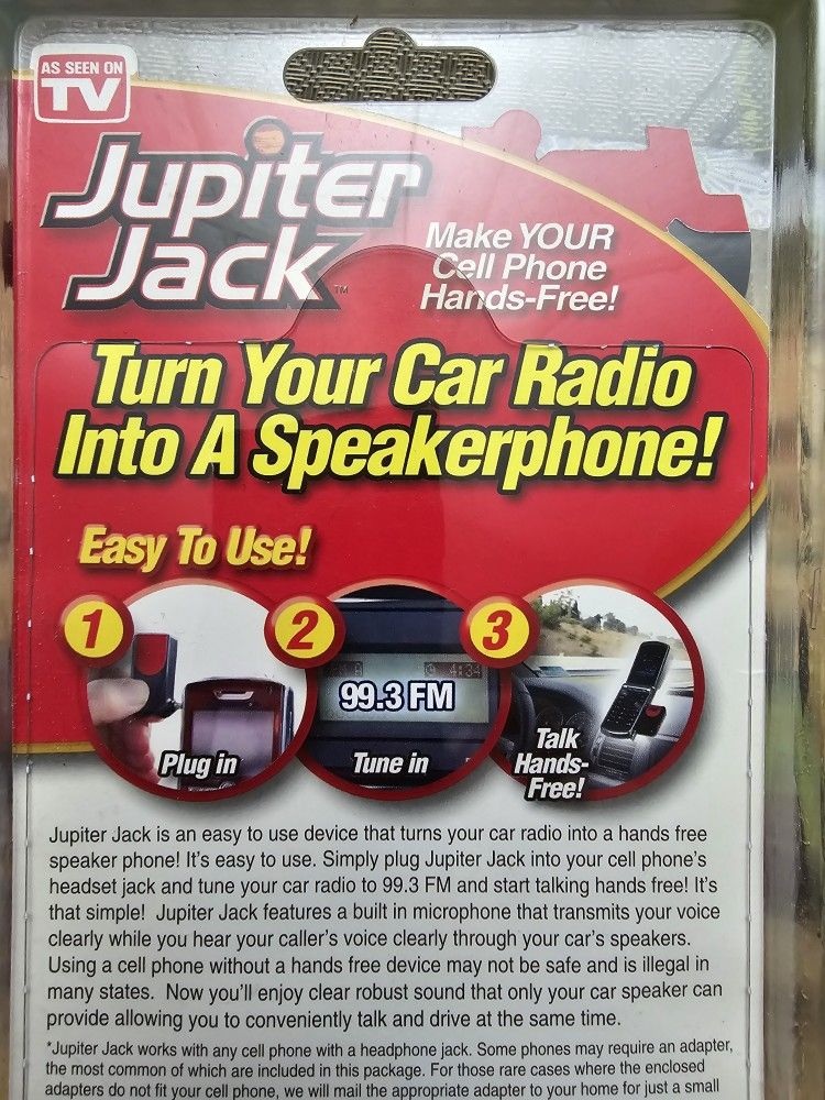 AS SEEN ON TV Jupiter Jack Turn Your Car Radio Into A Speakerpho - photo 5